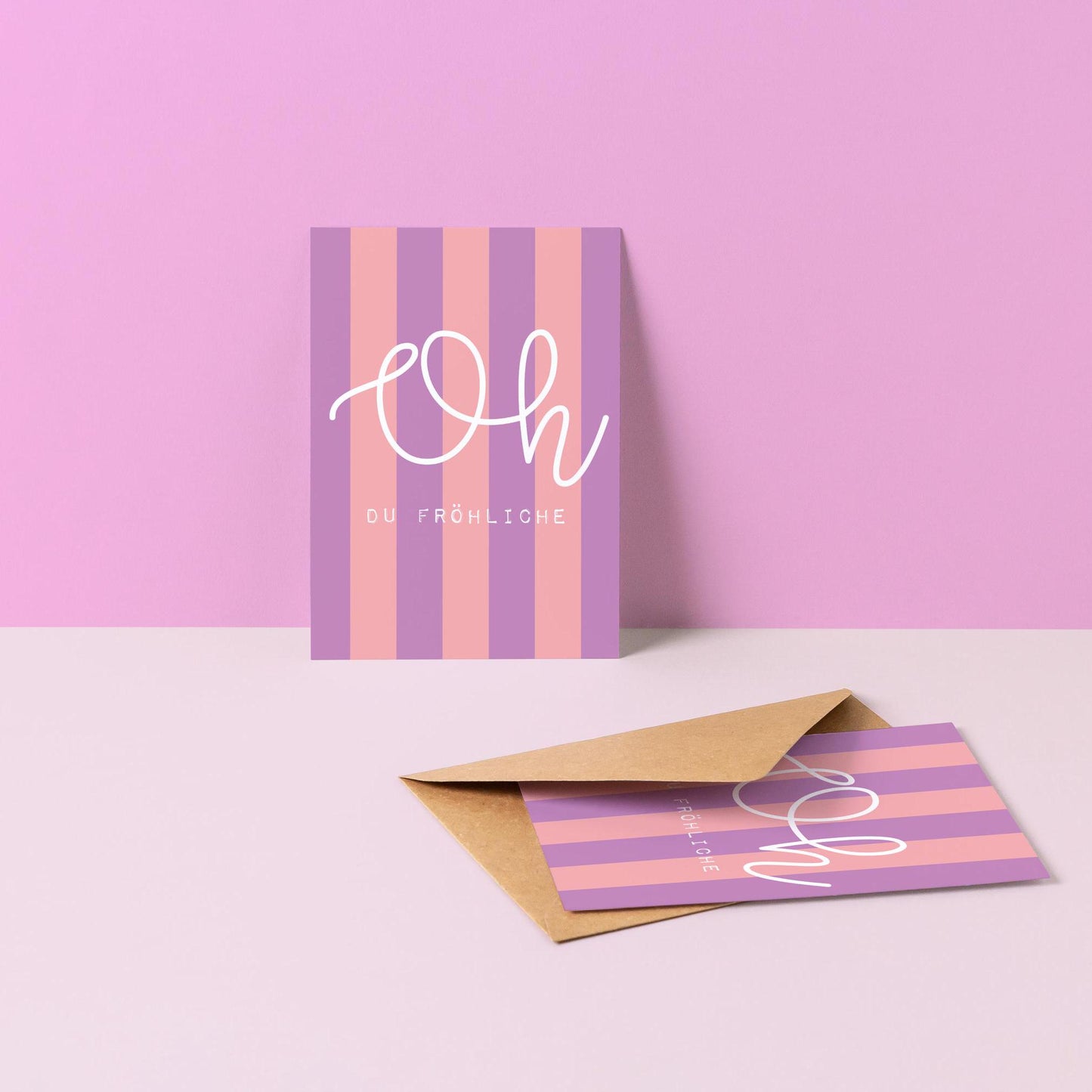 Postkarte, Weihnachten, Spruch "Oh du Fröhliche"