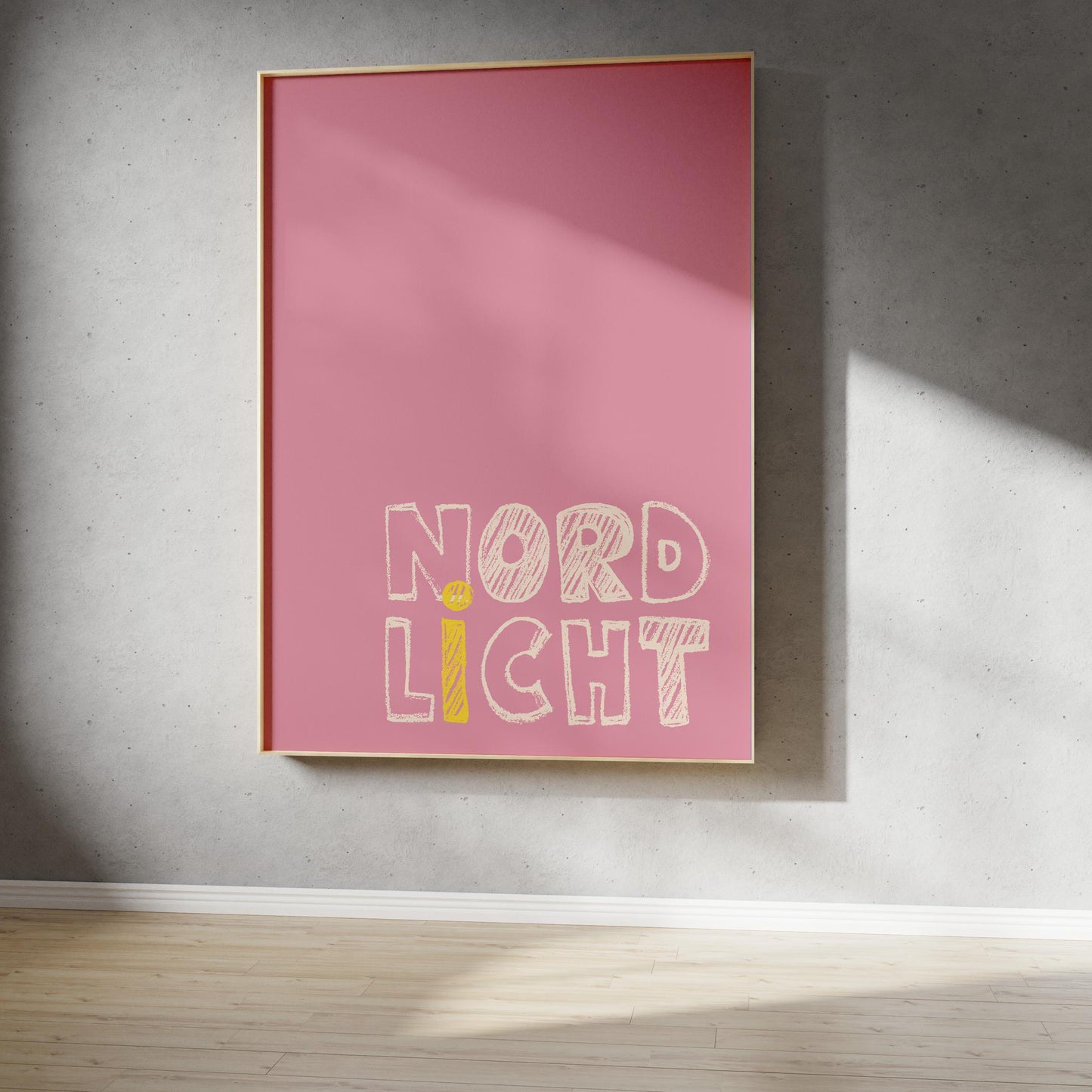 Poster, Wort, "Nordlicht", Typografie, maritim, nordisch, Designprint, Wallart, Wanddeko, Digitaldruck, Print