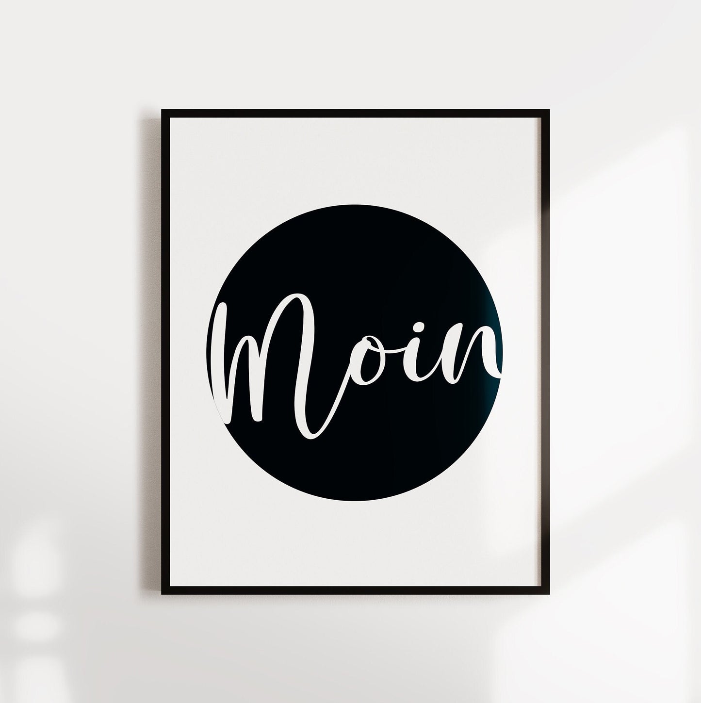 Poster, Spruch, Wort, "Moin", Plattdeutsch, maritim, Designprint, Wallart, Wanddeko, Digitaldruck, Print, minimalistisch