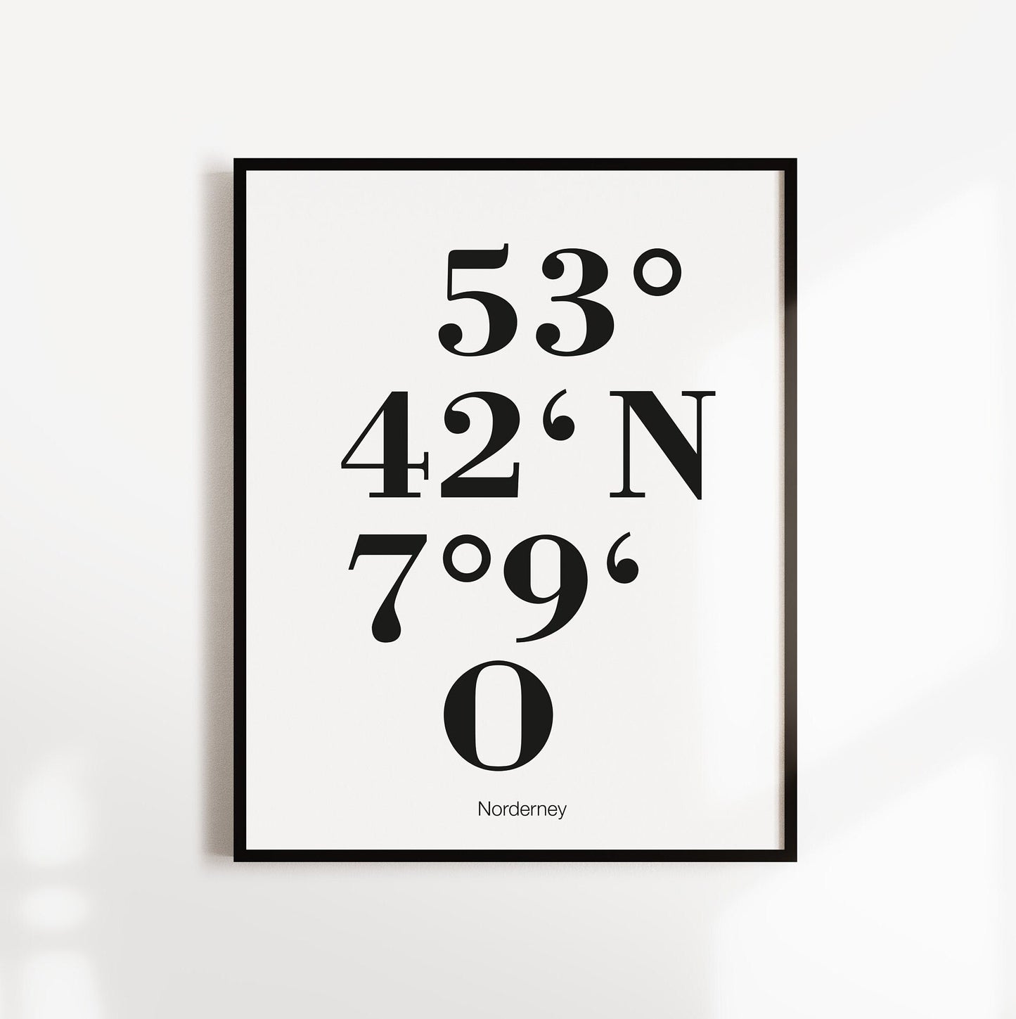 Poster, Typografie, "Koordinaten", personalisierbar, Wunschtext, maritim, Designprint, Wallart, Wanddeko, Digitaldruck, Print