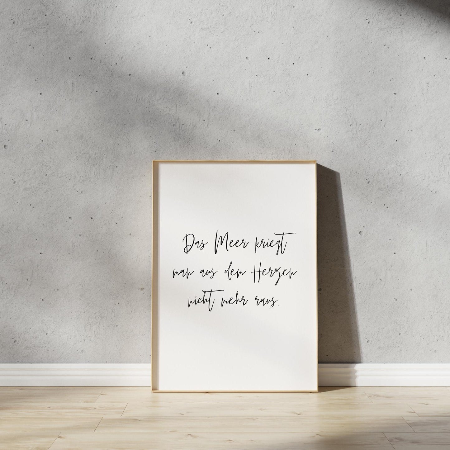 Poster, Spruch, "Das Meer", Typografie, Handlettering, modern, maritim, Meer, Designprint, Wallart, Wanddeko, Digitaldruck