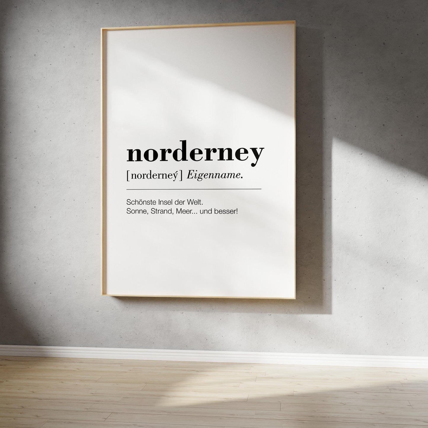 Poster, minimalistisch, Norderney, Duden, Sprachlaut, Designprint, maritim, Wallart, Wanddeko, Digitaldruck, Typografie
