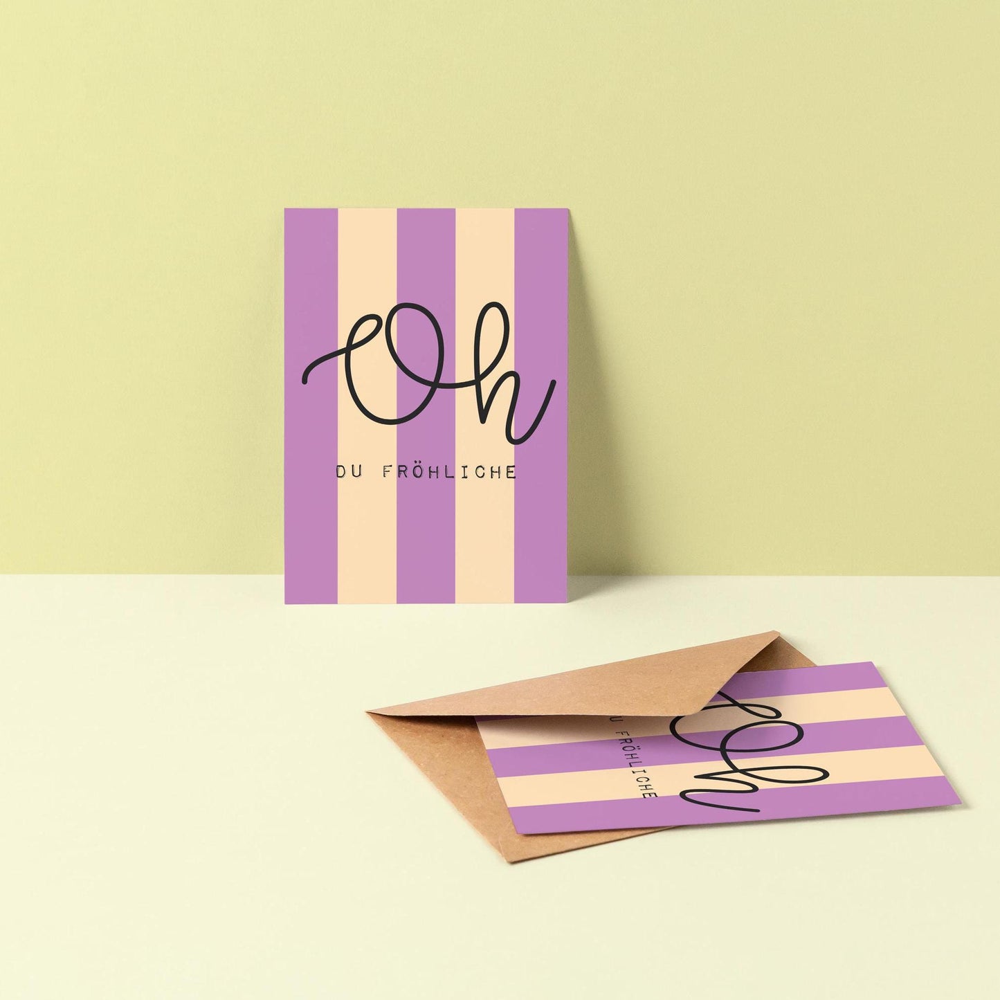 Postkarte, Weihnachten, Spruch "Oh du Fröhliche"