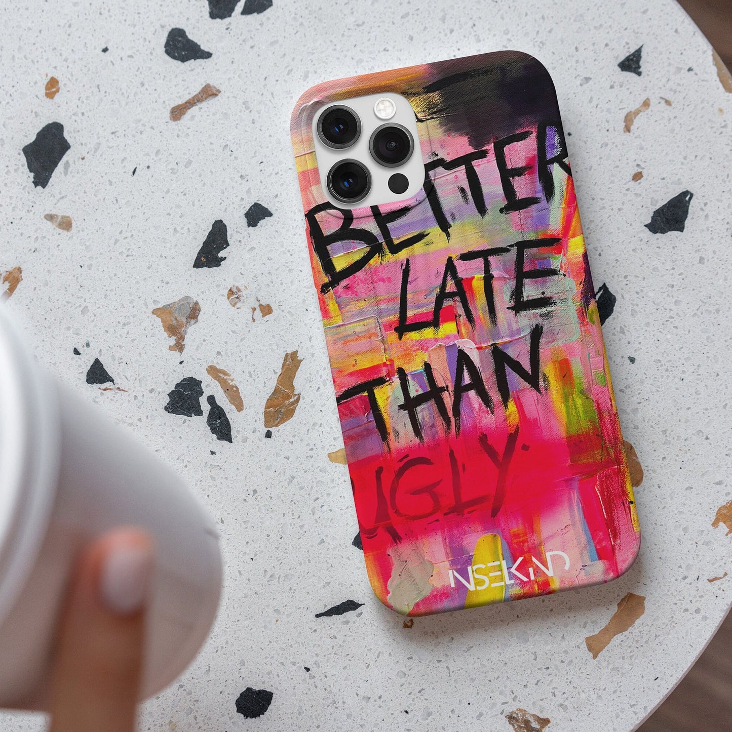 Handyhülle, Smartphone Case, Design, Abstrakt, Better Late Than Ugly