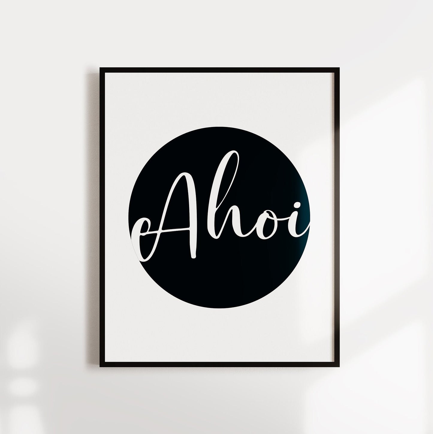 Poster, Spruch, Wort, "Ahoi", maritim, nautisch, Typografie, Designprint, Wallart, Wanddeko, Digitaldruck, Print