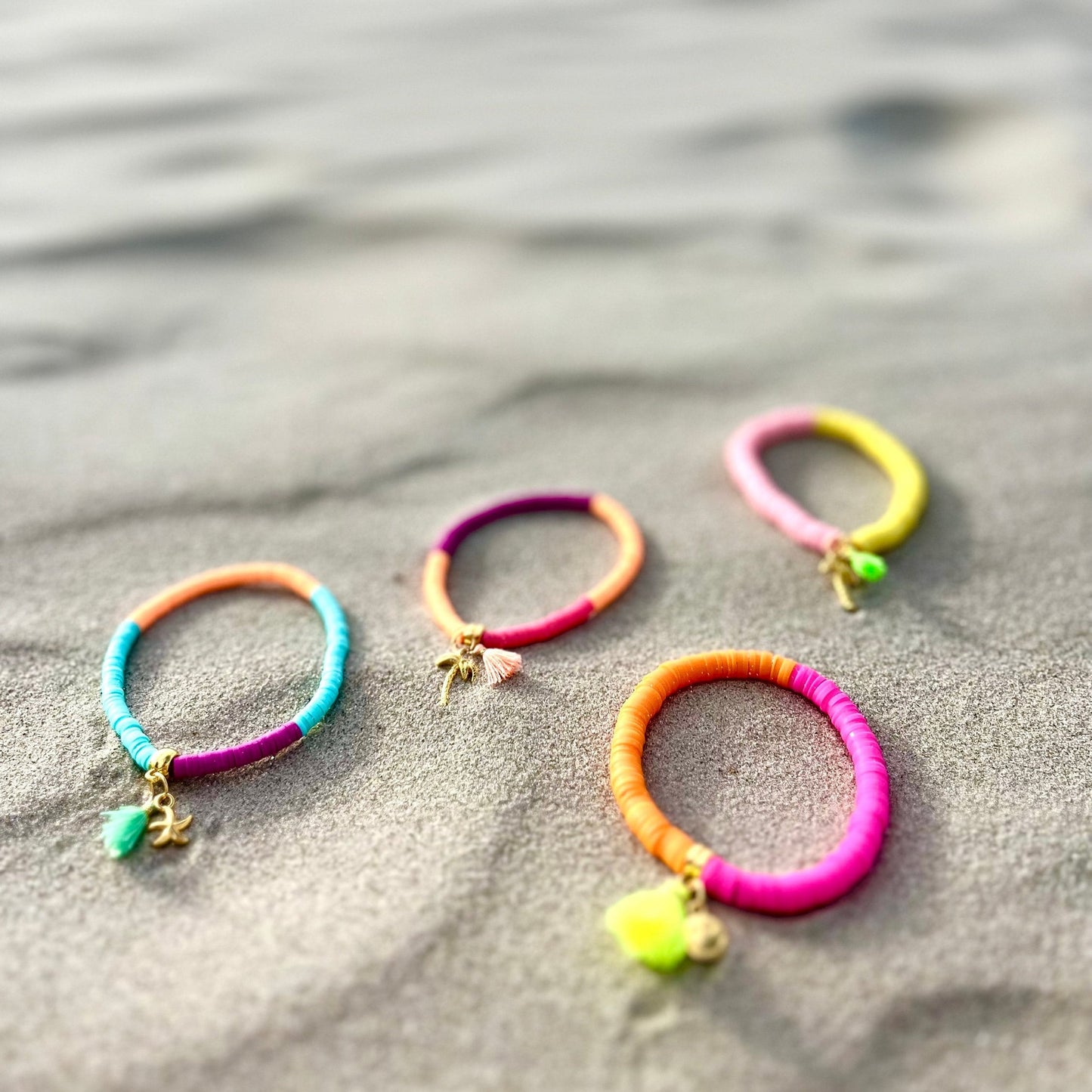 Armband "Türkis/Lila/Peach", Katsuki Perlen