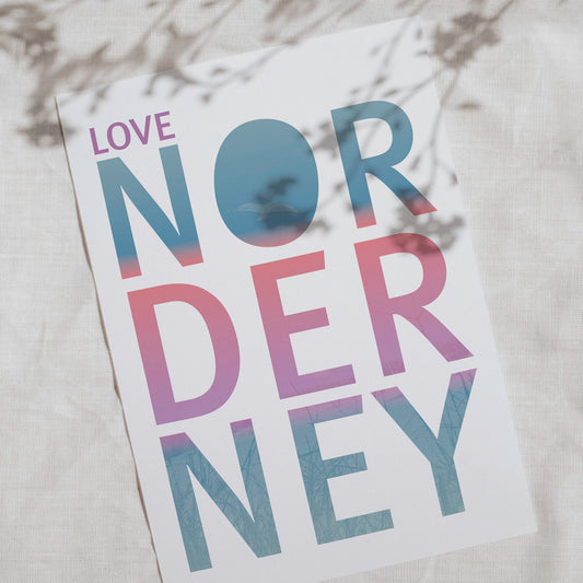 Postkarte, Spruch "LOVE NORDERNEY"