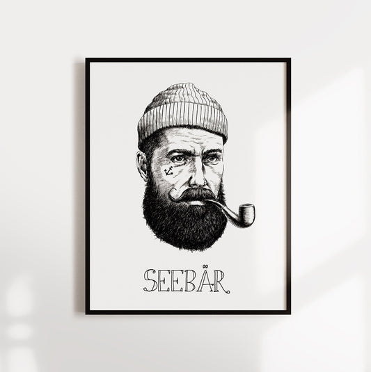 Poster, "Seebär", modern, text, Wallart, wall art prints, printable wallart, artprint