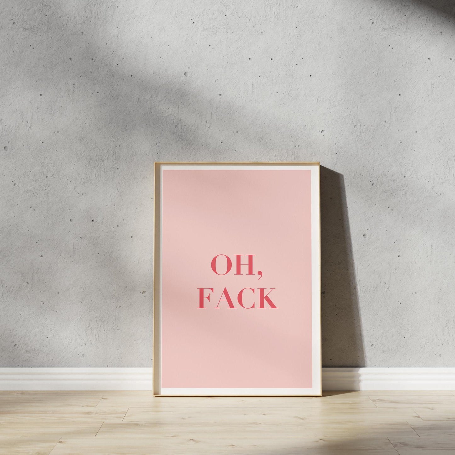 Poster, Spruch, "Oh, Fack", Typografie, minimalistisch, Designprint, Wallart, Wanddeko, Digitaldruck, Print