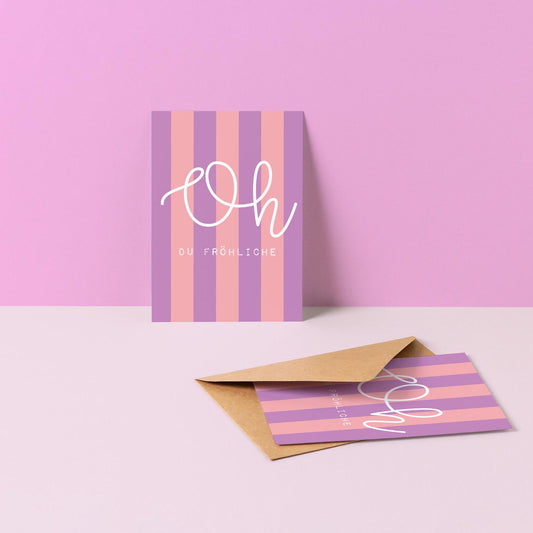 Postkarte, Weihnachten, Spruch "Oh du Fröhliche"