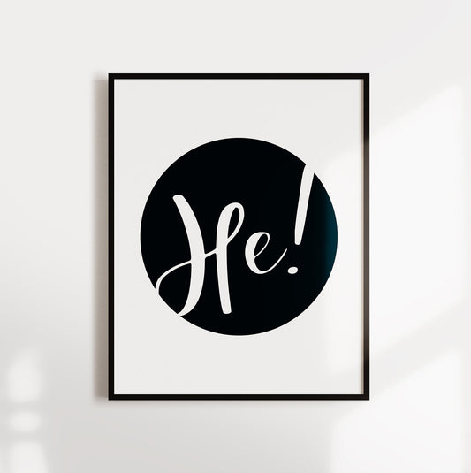 Poster, Spruch, Wort, "He!", norddeutsch, maritim, Typografie, Designprint, Wallart, Wanddeko, Digitaldruck, Print