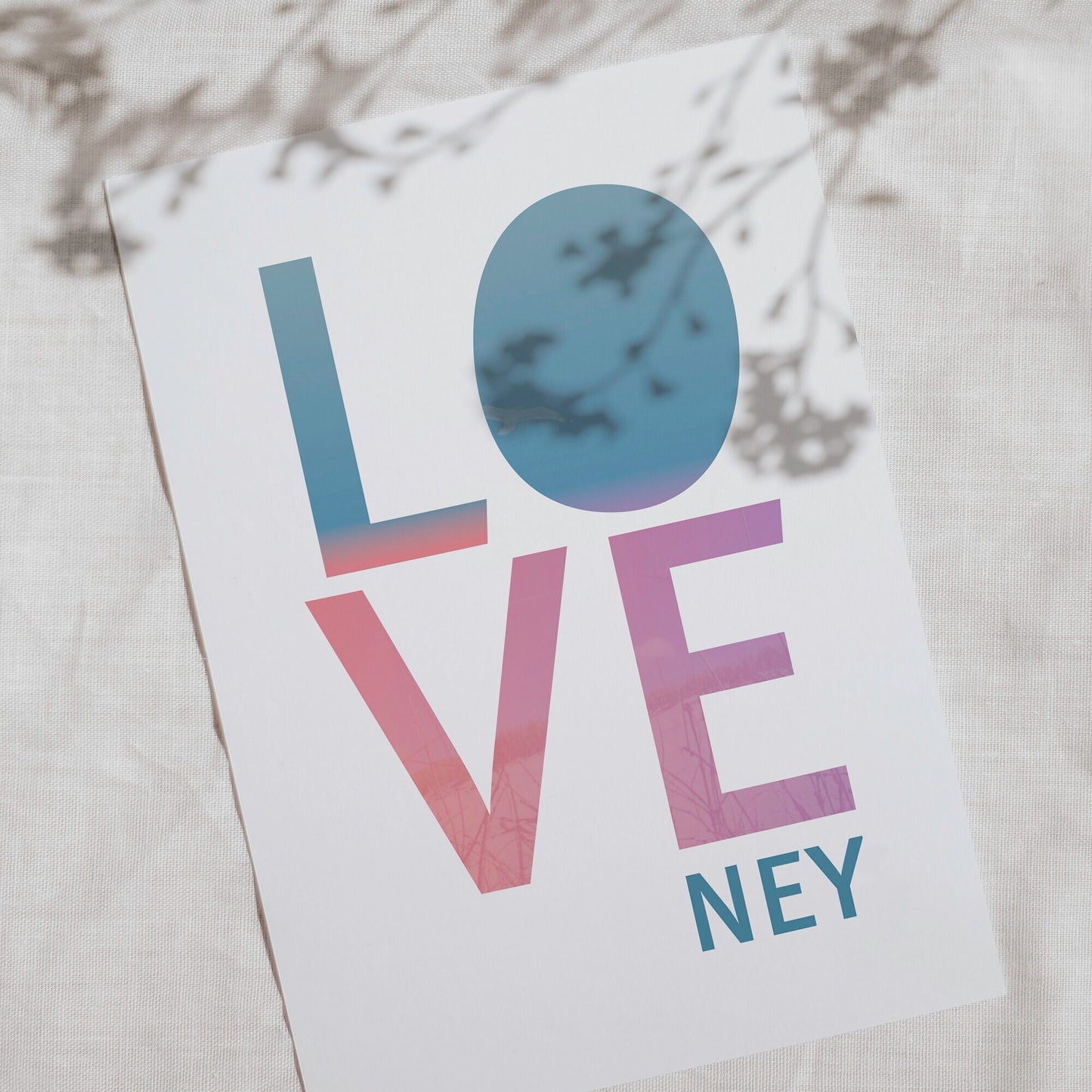 Postkarte, Spruch "LOVE NEY"