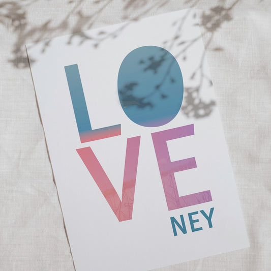 Postkarte, Spruch "LOVE NEY"