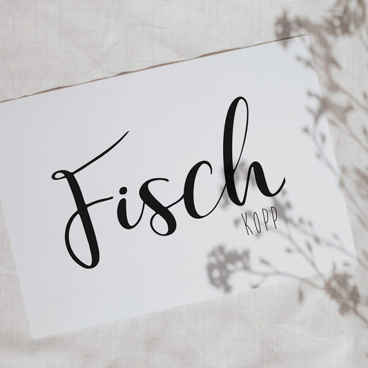 Postkarte, plattdeutscher Spruch "Fischkopp"