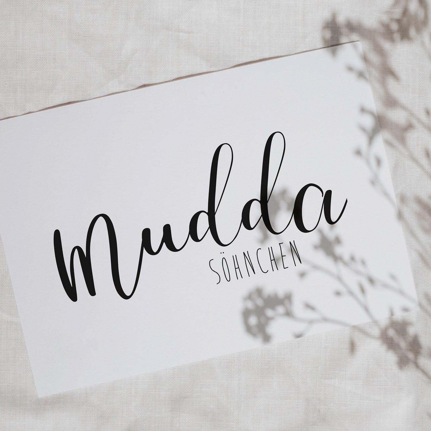Postkarte, plattdeutscher Spruch "Muddasöhnchen"