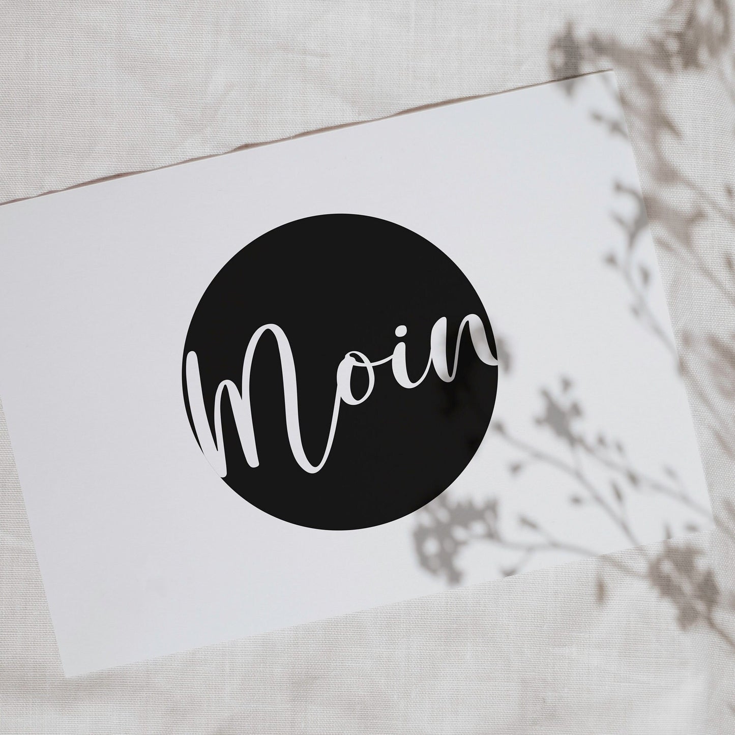 Postkarte, plattdeutscher Spruch "Moin"