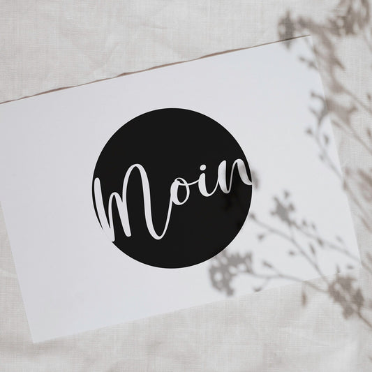 Postkarte, plattdeutscher Spruch "Moin"