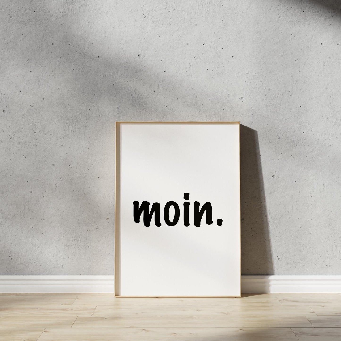 Poster, "Moin", Typografie, Plattdeutsch, maritim, Print, Wallart, Wanddeko, Digitaldruck, Designprint