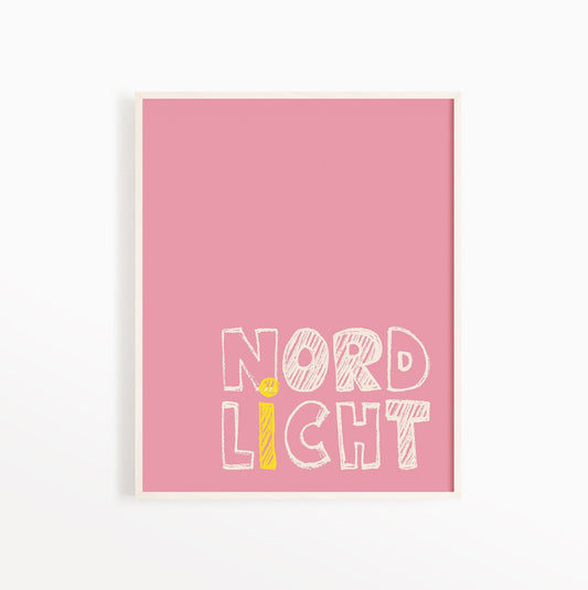 Poster, Wort, "Nordlicht", Typografie, maritim, nordisch, Designprint, Wallart, Wanddeko, Digitaldruck, Print