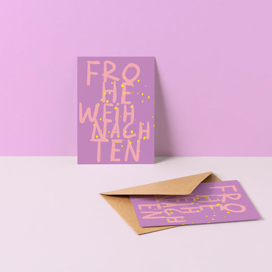 Postkarte, Weihnachten, Spruch "Frohe Weihnachten"