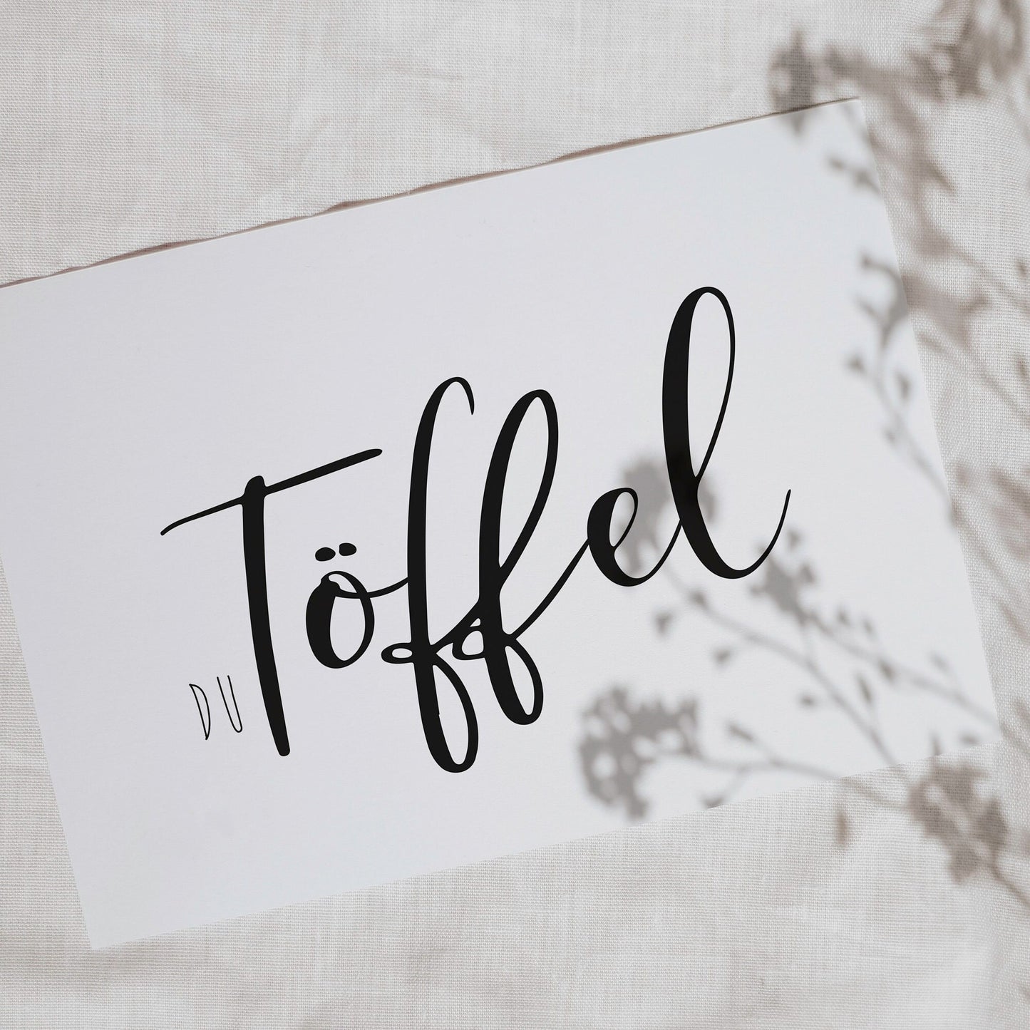 Postkarte, plattdeutscher Spruch "Du Töffel"