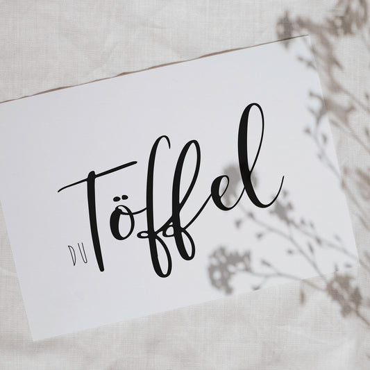 Postkarte, plattdeutscher Spruch "Du Töffel"