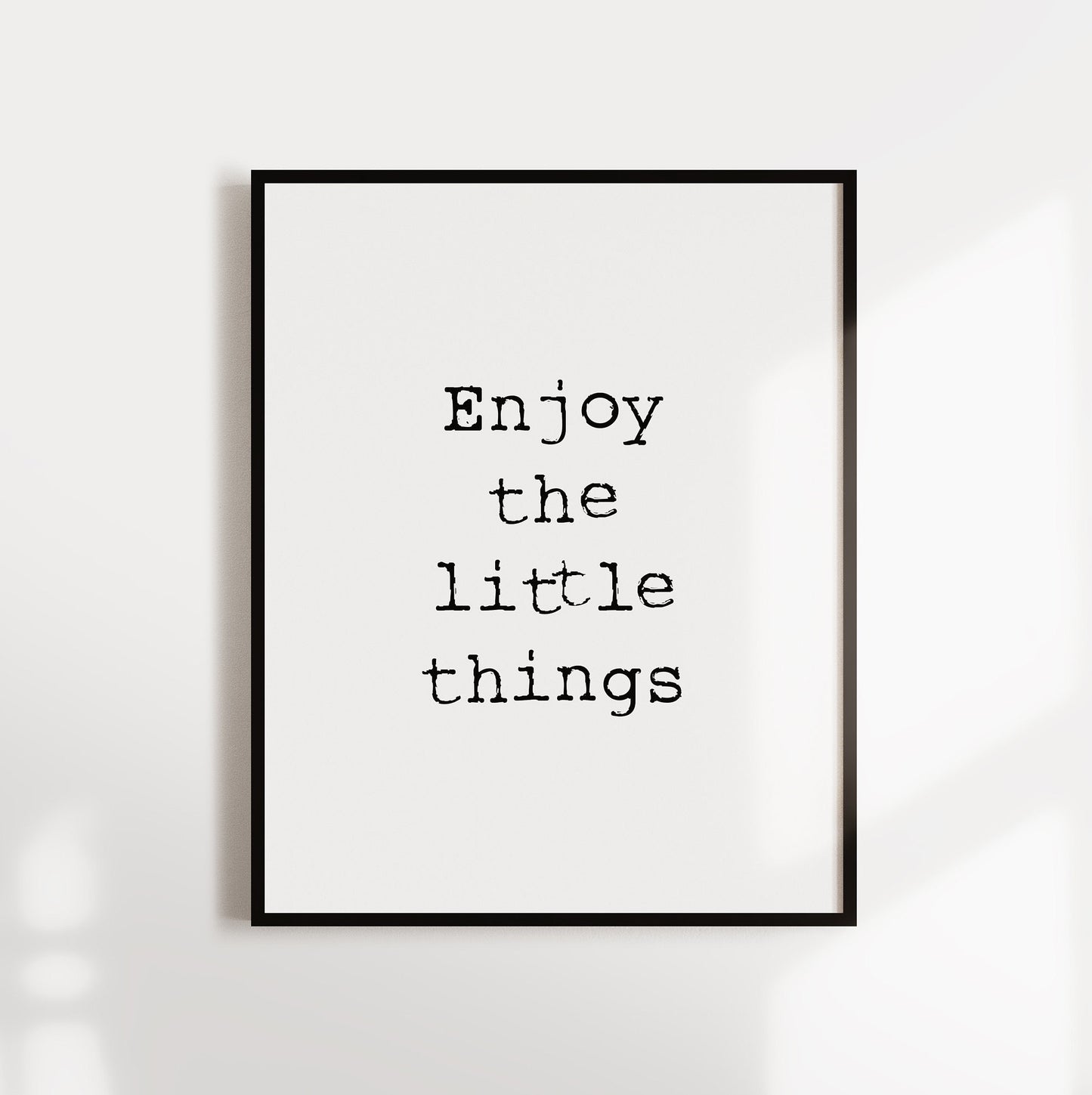 Poster, Spruch "Enjoy the little things", Designprint, Typografie, minimalistisch, modern, Wallart, Wanddeko, Digitaldruck