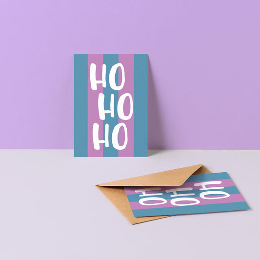 Postkarte, Weihnachten, Spruch "HOHOHO"